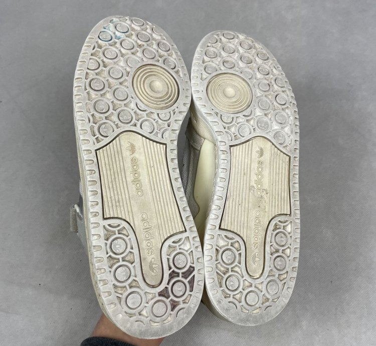Adidas Forum Low Mens Off White Silver Metallic Sneakers 5 5