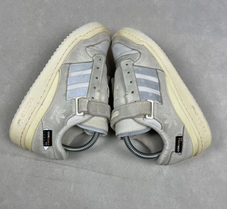 Adidas Forum Low Mens Off White Silver Metallic Sneakers 5 5