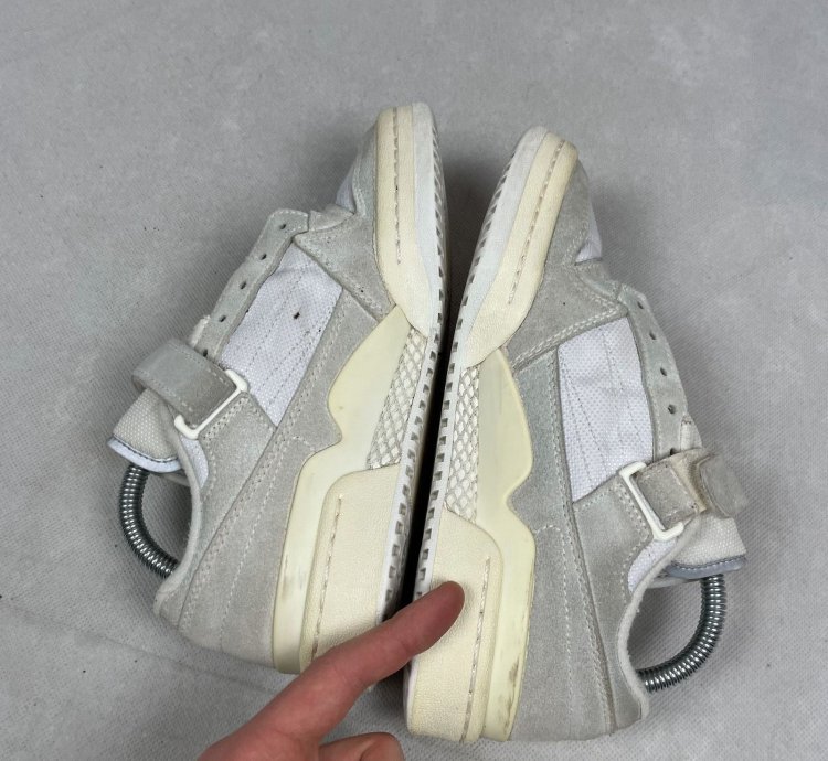 Adidas Forum Low Mens Off White Silver Metallic Sneakers 5 5
