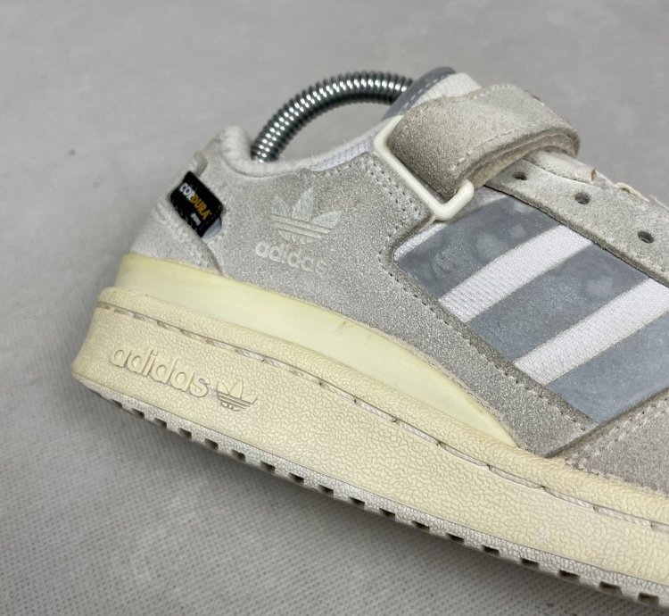 Adidas Forum Low Mens Off White Silver Metallic Sneakers 5 5
