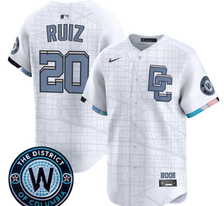 Keibert Ruiz Jersey 20 Washington Nationals 2025 City Connect Premier Limited Stitched White