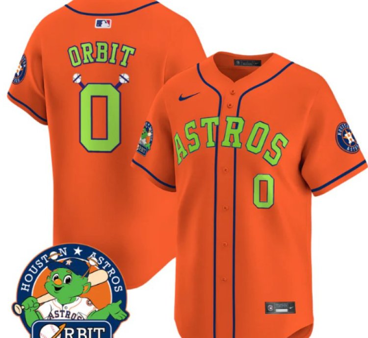 Orbit Jersey 0 Astros Orbit Patch Vapor Premier Limited V2 Stitched Orange