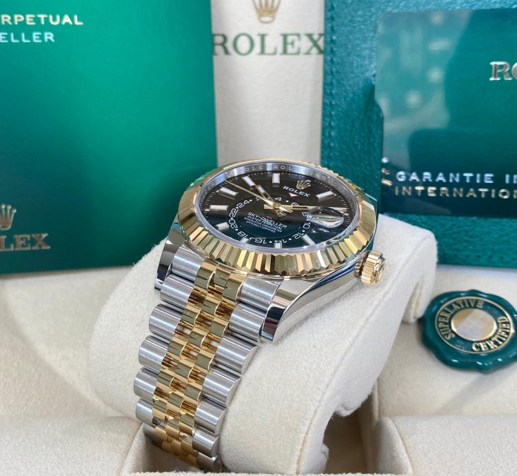 Rolex Sky-dweller Stainless Steel Yellow Gold Black Dial Jubilee 2023
