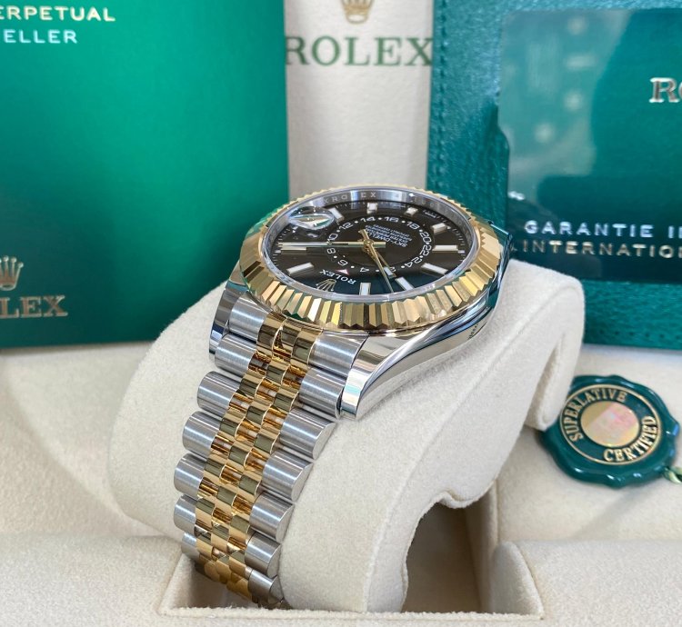 Rolex Sky-dweller Stainless Steel Yellow Gold Black Dial Jubilee 2023