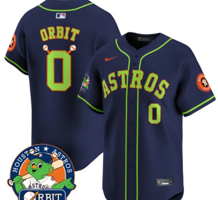 Orbit Jersey 0 Astros Orbit Patch Vapor Premier Limited V2 Stitched Navy