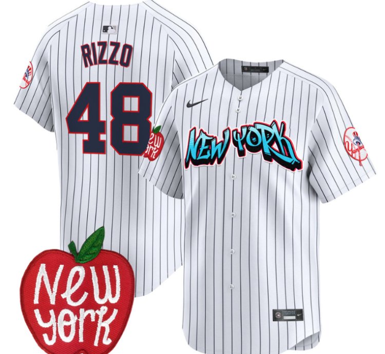 Anthony Rizzo Jersey 48 New York Yankees Apple Patch Vapor Premier Limited Stitched Pinstripe