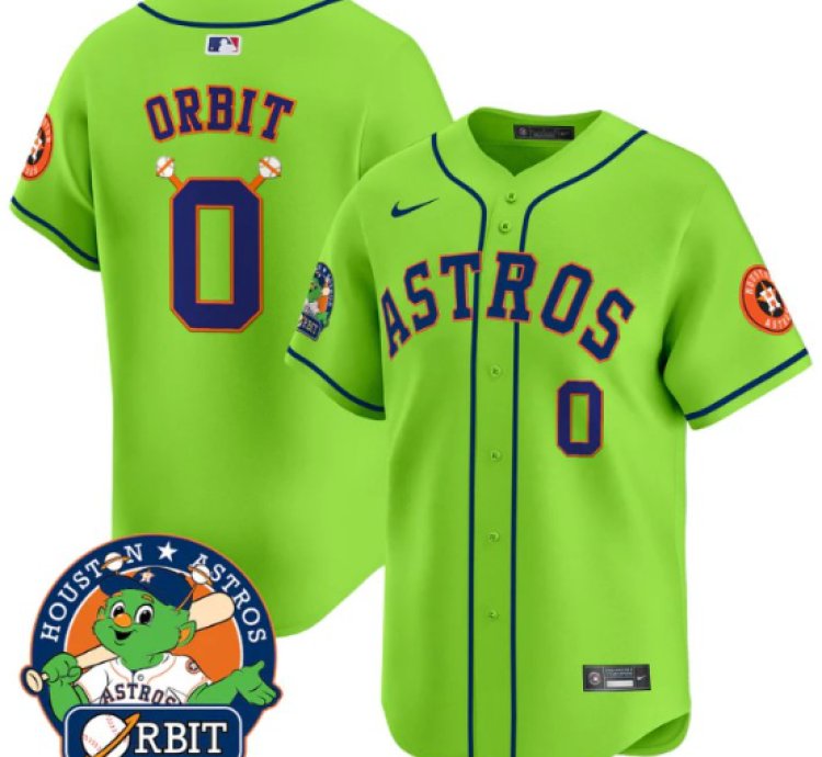 Orbit Jersey 0 Astros Orbit Patch Vapor Premier Limited V2 Stitched Green