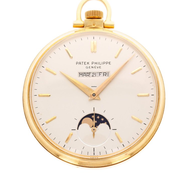 Patek Philippe Pocket Watch Yellow Gold Perpetual Calendar Pocket Watch Ref 725 2