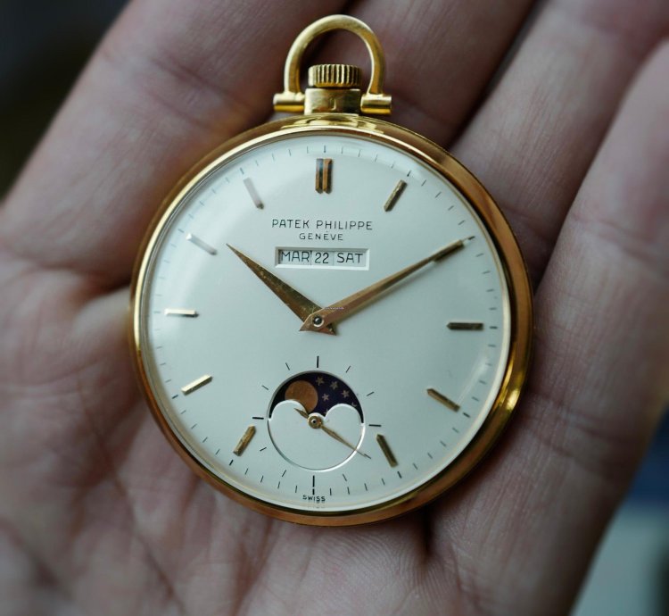 Patek Philippe Pocket Watch Yellow Gold Perpetual Calendar Pocket Watch Ref 725 2