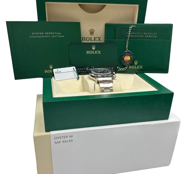 Rolex Daytona Unworn 2023 Papers Rolex Daytona Cosmograph Blue 18k White Gold Watch 116509