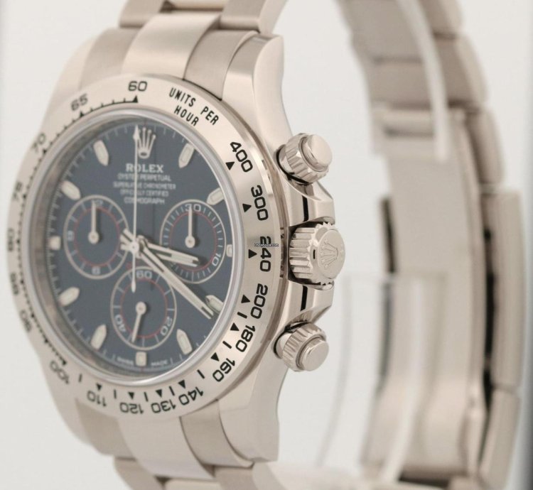 Rolex Daytona Unworn 2023 Papers Rolex Daytona Cosmograph Blue 18k White Gold Watch 116509