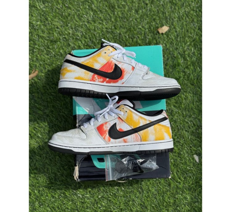 Nike Sb Dunk Low Raygun Tie-dye White Size 9 5