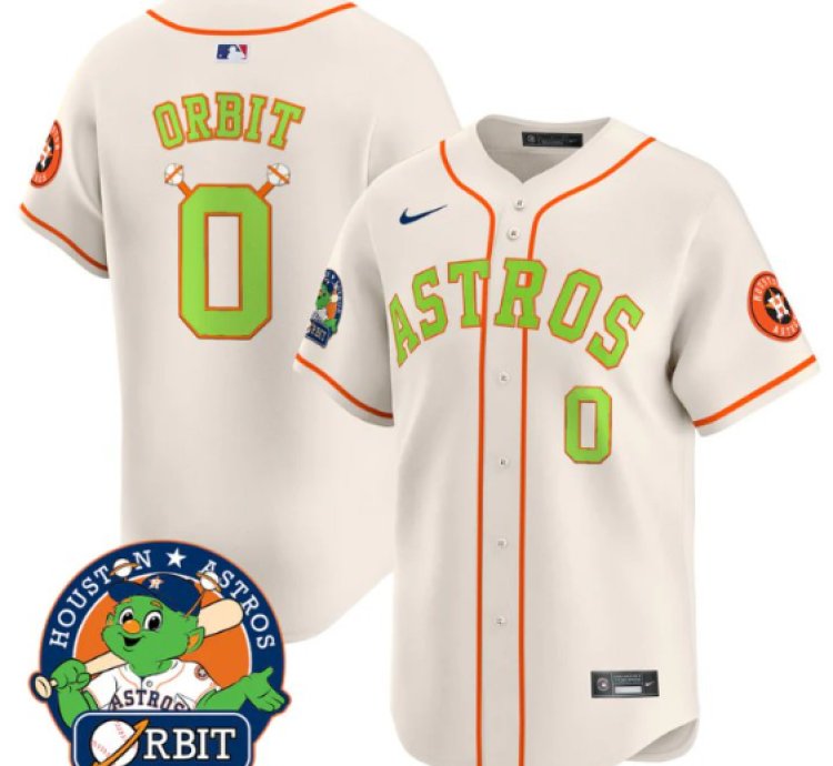 Orbit Jersey 0 Astros Orbit Patch Vapor Premier Limited V2 Stitched Cream