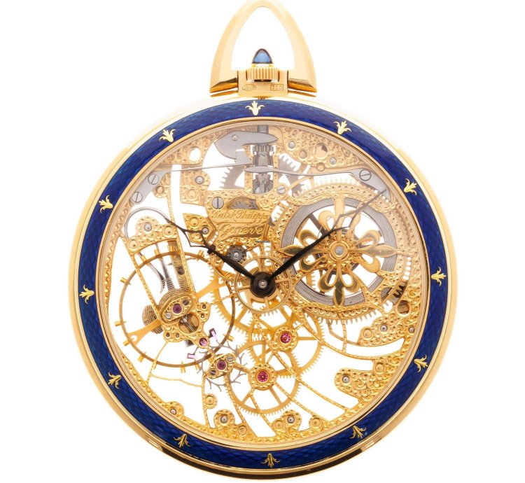 Patek Philippe Pocket Watch Yellow Gold Skeleton Enamel Pocket Watch Ref 899