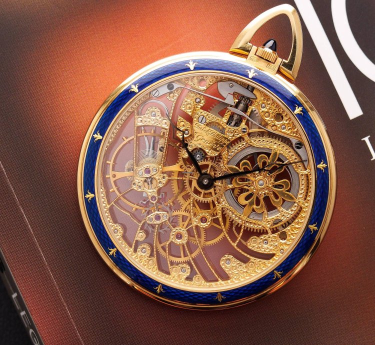 Patek Philippe Pocket Watch Yellow Gold Skeleton Enamel Pocket Watch Ref 899