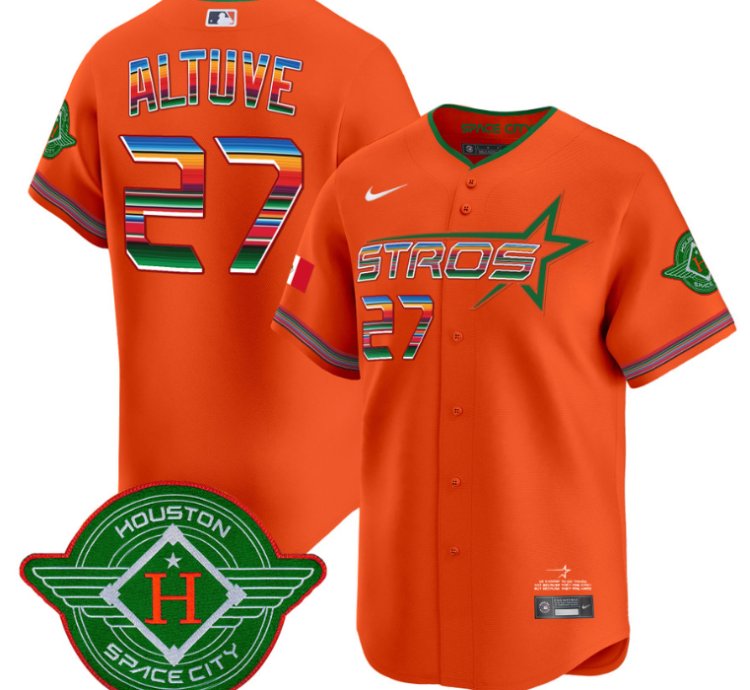 José Altuve Jersey 27 Astros 2025 City Connect Mexico Vapor Premier Limited Stitched Orange