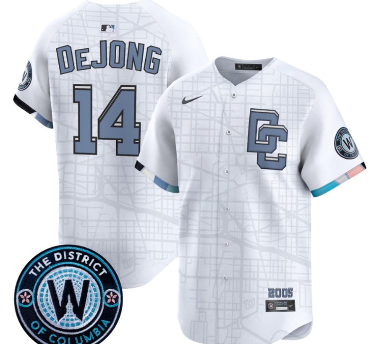 Paul Dejong Jersey 14 Washington Nationals 2025 City Connect Premier Limited Stitched White