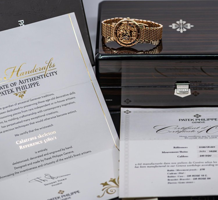 Patek Philippe Rare Handcrafts 5180 1r Calatrava Skeleton Full Set 2019 Caliber 240 Squ