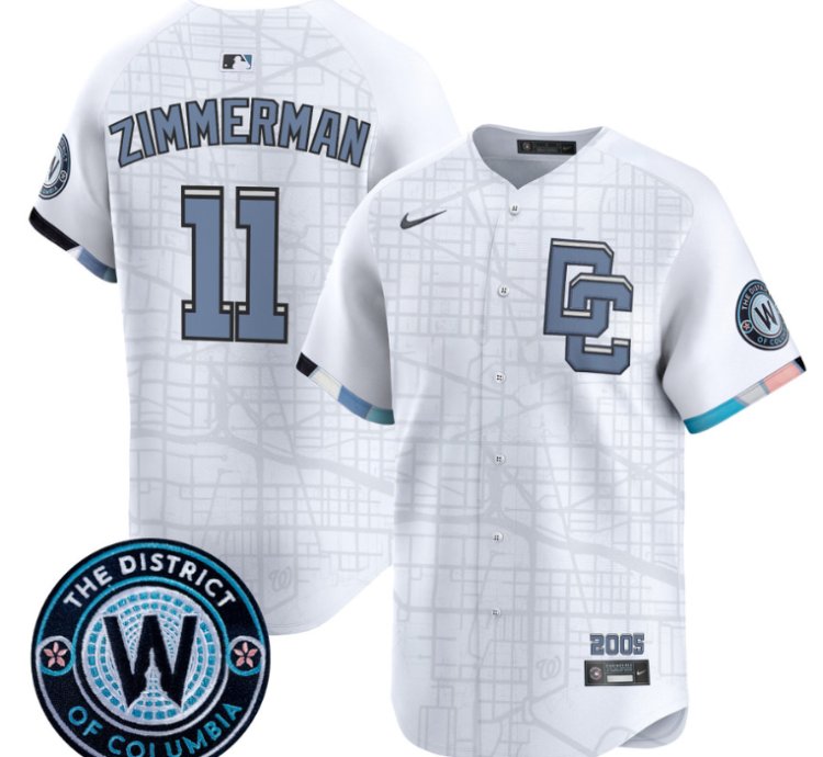 Ryan Zimmerman Jersey 11 Washington Nationals 2025 City Connect Premier Limited Stitched White