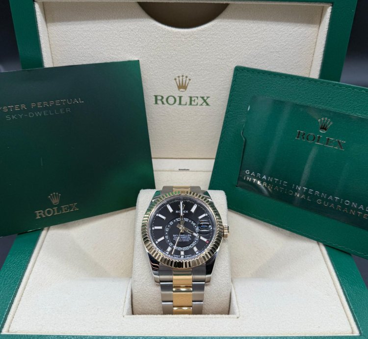 Rolex Sky-dweller Two Tone Black Dial New 2023 Complete Set
