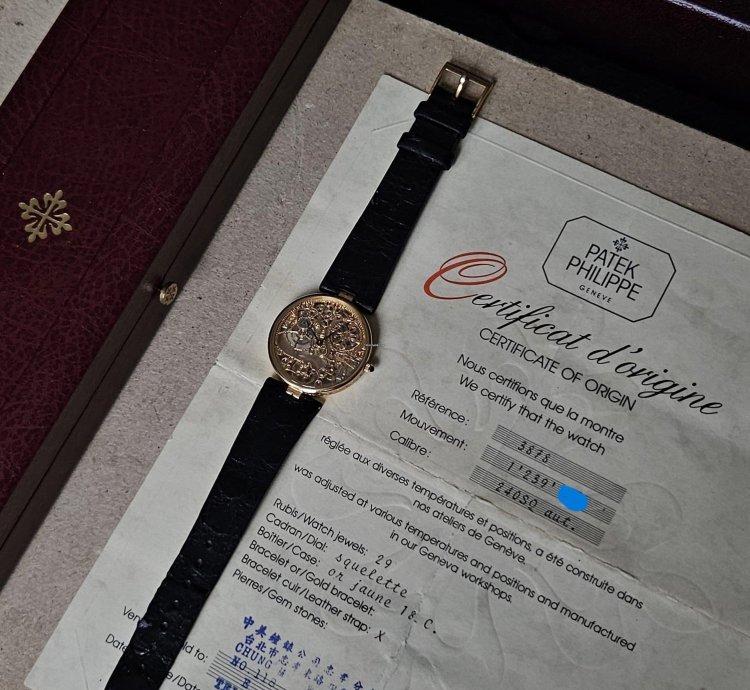 Patek Philippe Skeleton Automatic Yellow Gold 3878 31mm Extremely Rare