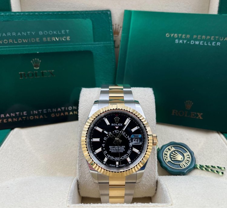 Rolex Sky-dweller Two Tone Black Dial Oyster Bracelet 336933 Unworn 2024