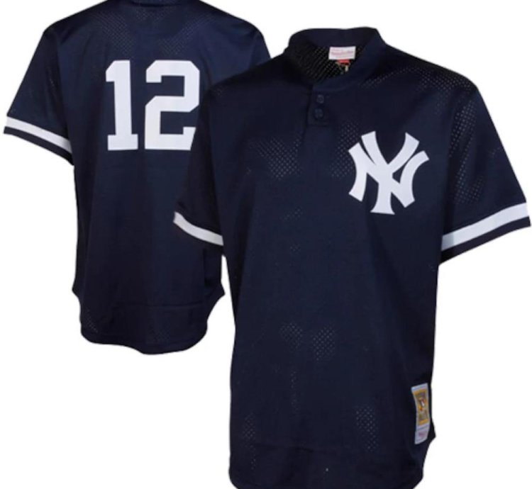 New York Yankees Wade Boggs Navy Throwback Mesh Pullover Jersey