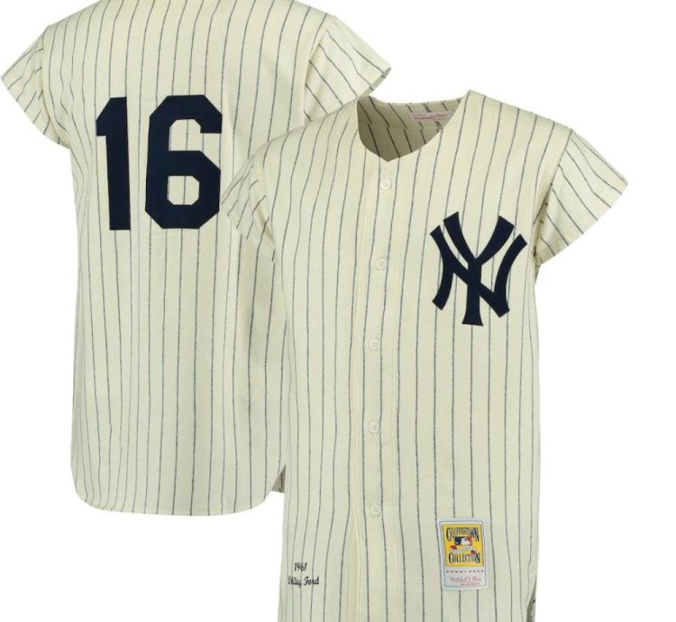 New York Yankees Whitey Ford Cream 1961 Throwback Jersey