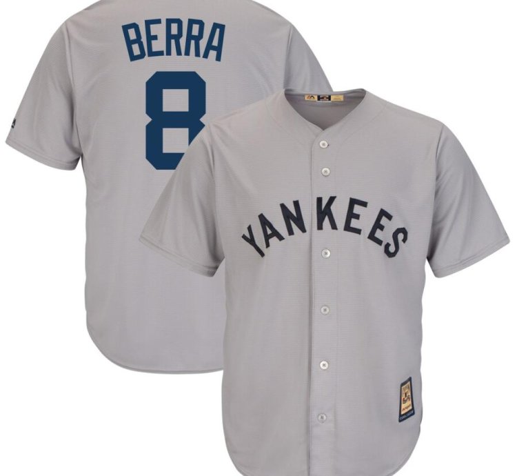 New York Yankees Yogi Berra Gray Throwback Jersey