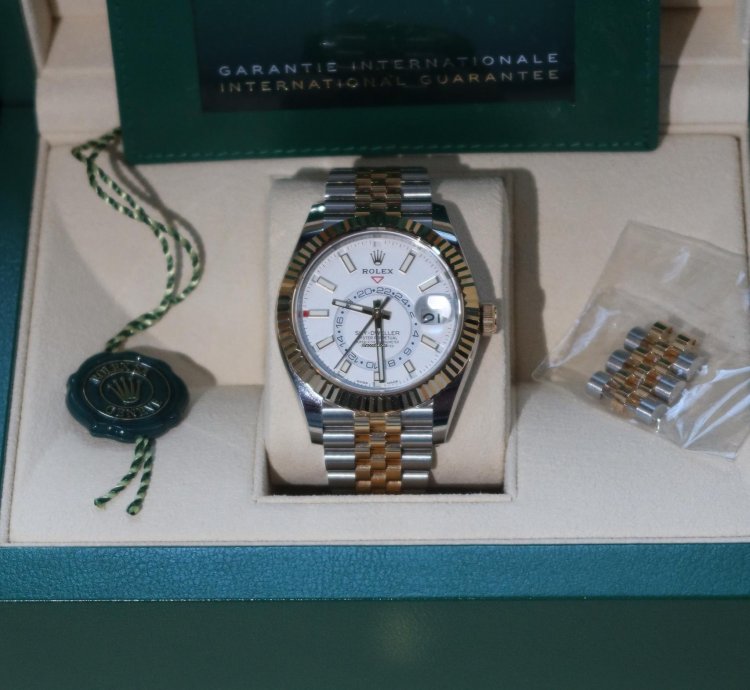 Rolex Sky-dweller Two Tone Yellow Gold Box And Papers