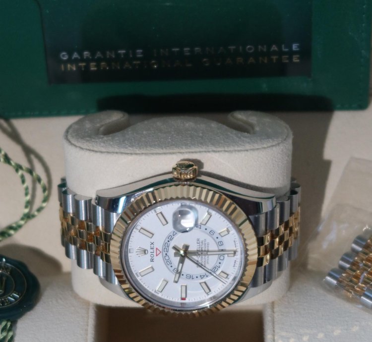Rolex Sky-dweller Two Tone Yellow Gold Box And Papers
