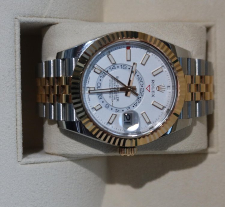 Rolex Sky-dweller Two Tone Yellow Gold Box And Papers