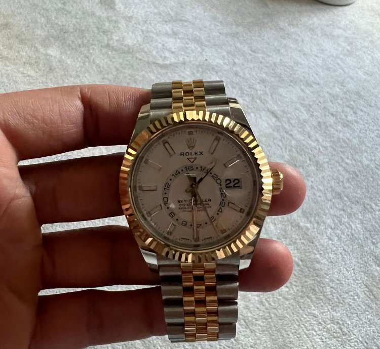 Rolex Sky-dweller Two Tone Yellow Gold Box And Papers