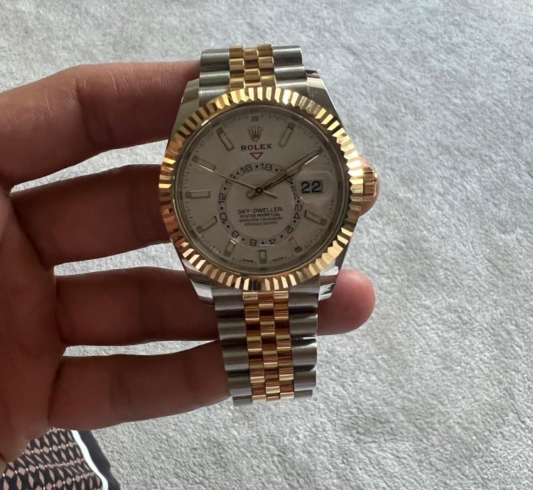 Rolex Sky-dweller Two Tone Yellow Gold Box And Papers