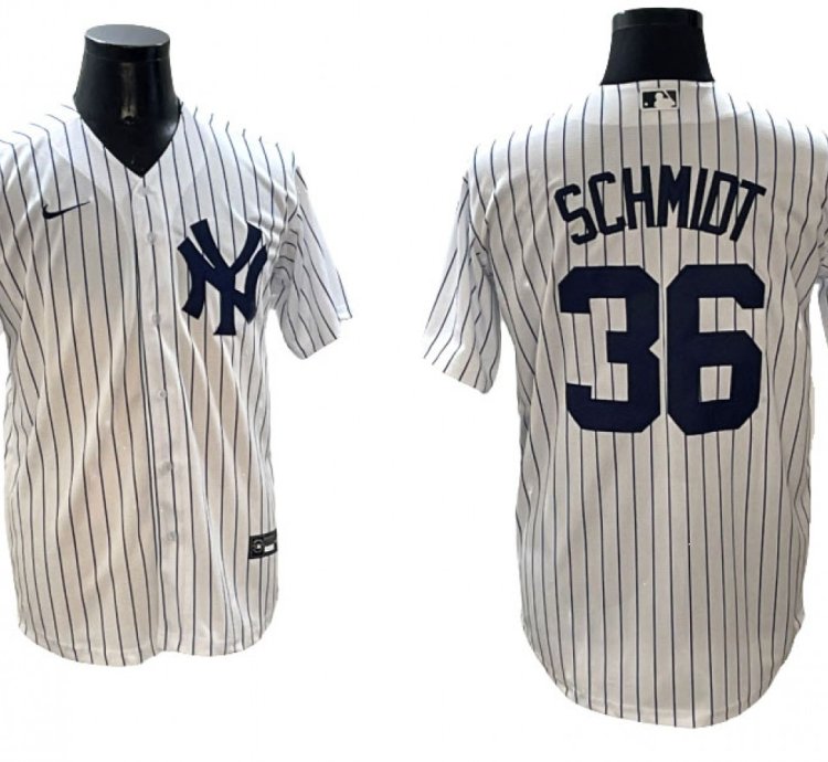 New York Yankees 36 Clarke Schmidt White Home Player Jersey