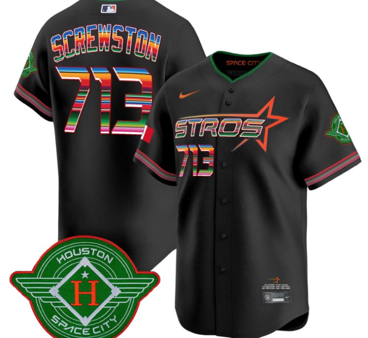 Screwston Jersey 713 Astros 2025 City Connect Mexico Vapor Premier Limited Stitched Black