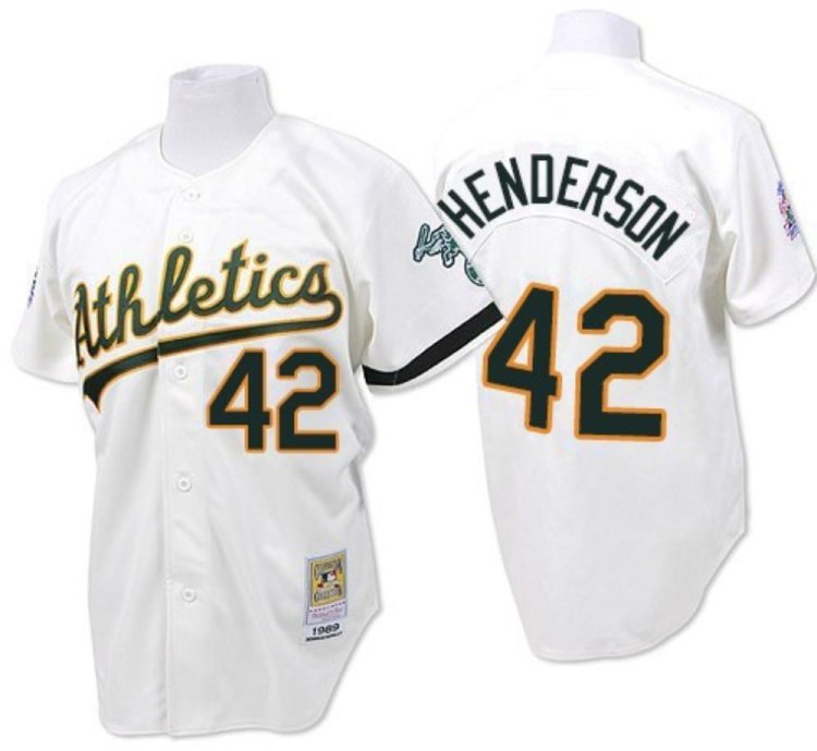 Oakland Athletics Dave Henderson White 1989 Throwback Jersey