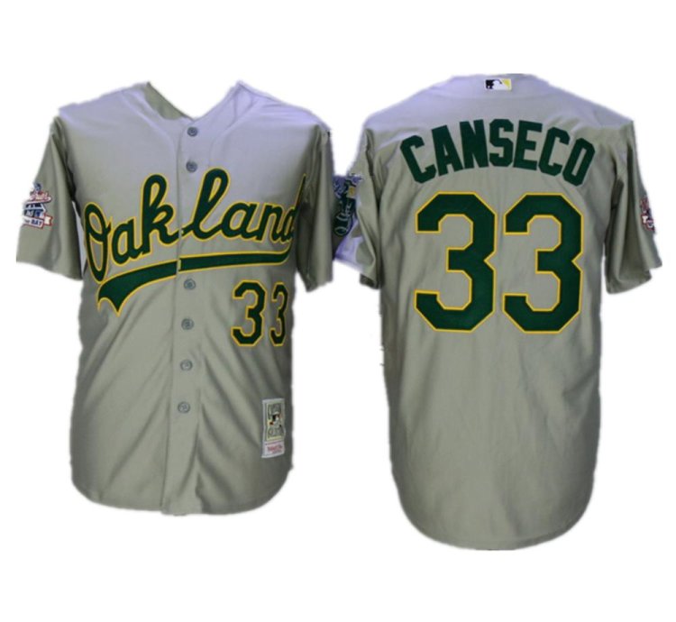 Oakland Athletics Jose Canseco Gray Throwback Jersey