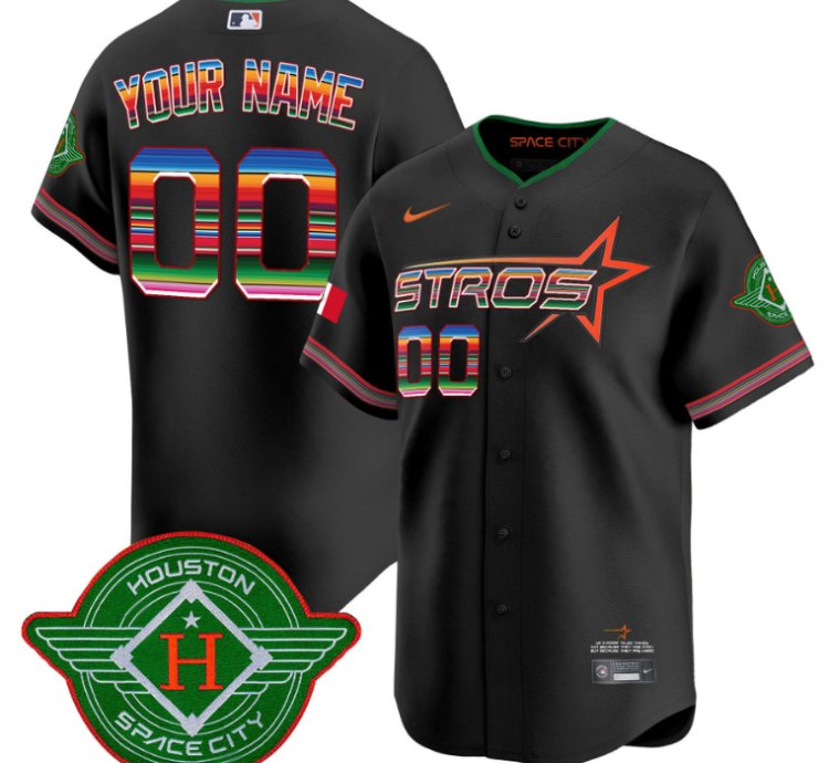 Custom Astros Jersey 2025 City Connect Mexico Vapor Premier Limited All Stitched Black