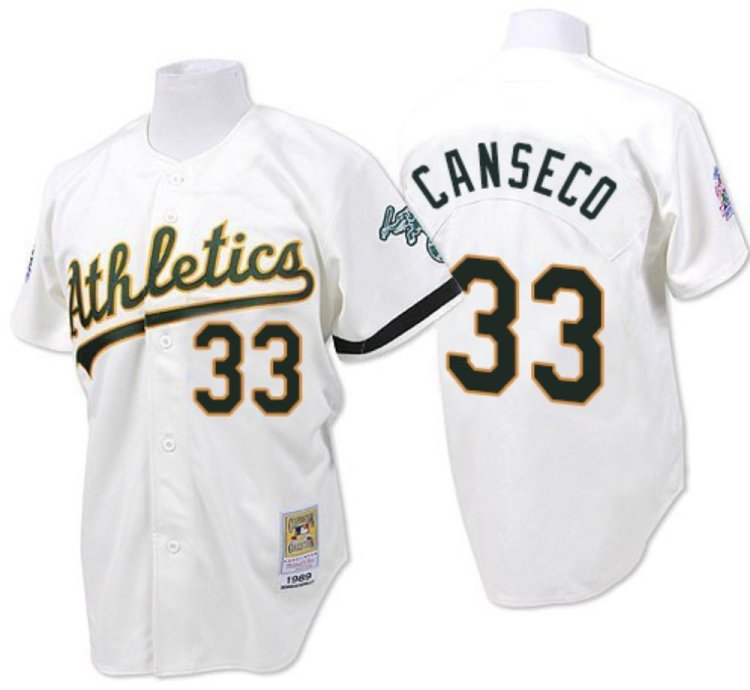 Oakland Athletics Jose Canseco White 1989 Throwback Jersey