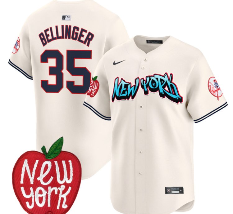 Cody Bellinger Jersey 35 New York Yankees Apple Patch Vapor Premier Limited Stitched Cream