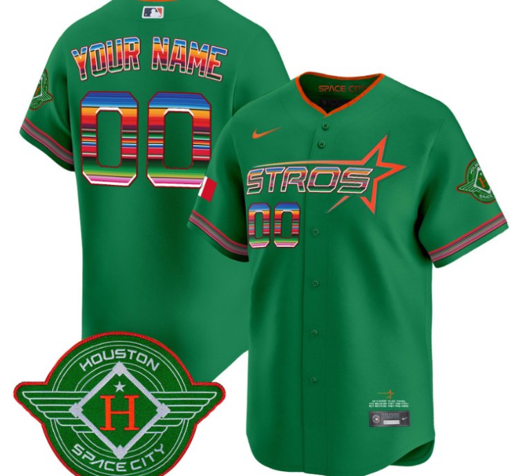 Custom Astros Jersey 2025 City Connect Mexico Vapor Premier Limited All Stitched Green