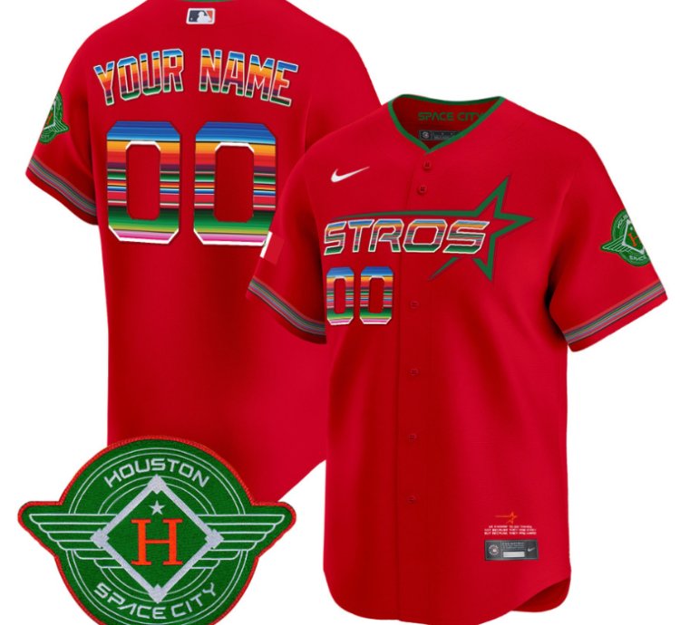 Custom Astros Jersey 2025 City Connect Mexico Vapor Premier Limited All Stitched Red