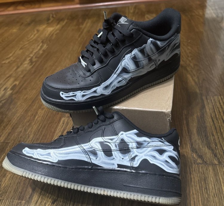 Nike Air Force 1 Low Black Skeleton Halloween 2019