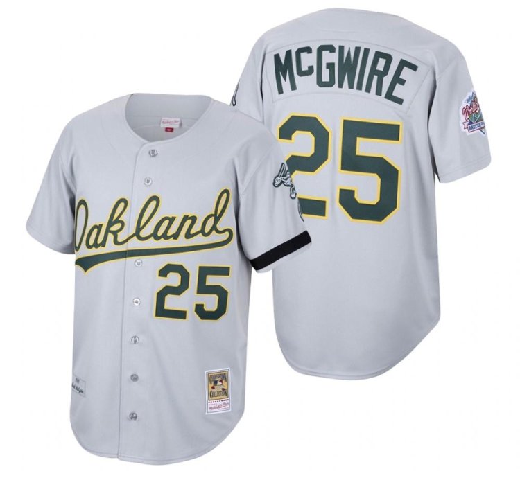 Oakland Athletics Mark Mcgwire Gray Throwback Jersey