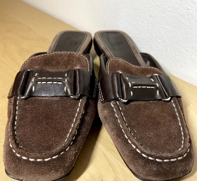 Cole Haan Nike Air Brown Suede Slides Mules D20286 6 5