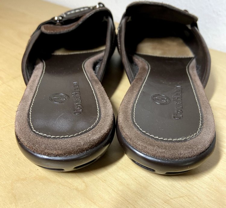 Cole Haan Nike Air Brown Suede Slides Mules D20286 6 5