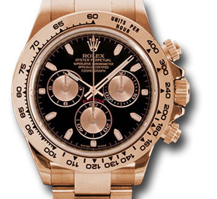 Rolex Daytona Unworn Cosmograph Daytona 116505 Black Dial 18k Rose Gold Oyster Bracelet 40mm