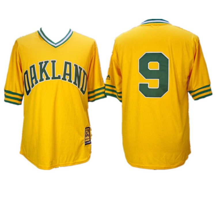Oakland Athletics Reggie Jackson Yellow 1981 Throwback Pullover Jersey