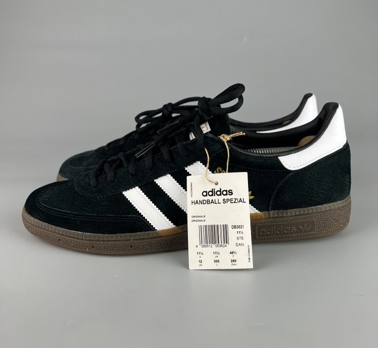 Adidas Handball Spezial Black White Suede Sneakers Us12